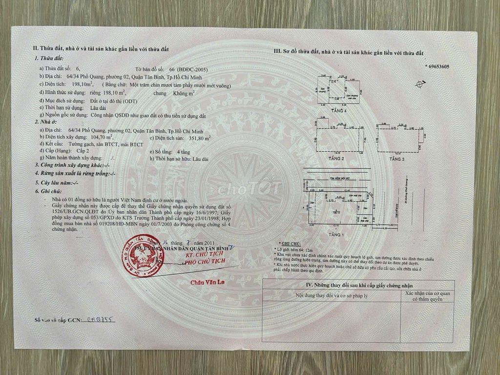 BÁN NHÀ 46 HUỲNH LAN KHANH, TÂN BÌNH