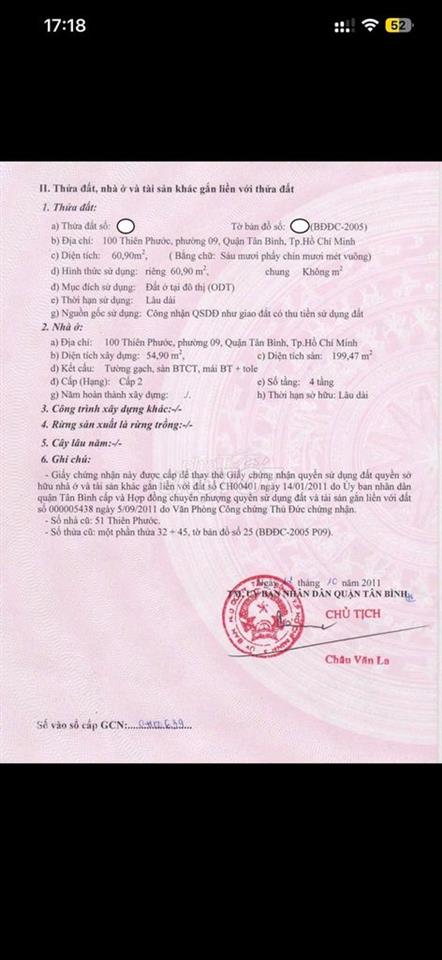 Bán gấp nhà mặt tiền Thiên Phước - Tân Bình - 15,6 tỷ