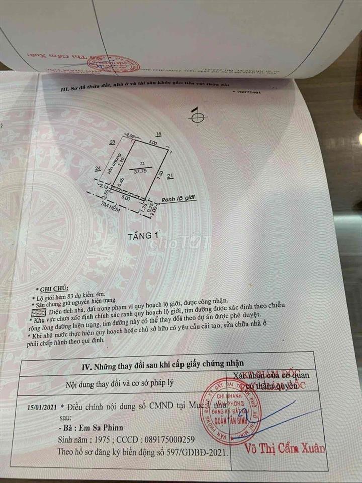 BÁN NHÀ 38/8 PHAN HUY ÍCH – AN NINH, GẦN MẶT TIỀN, GIÁ TỐT