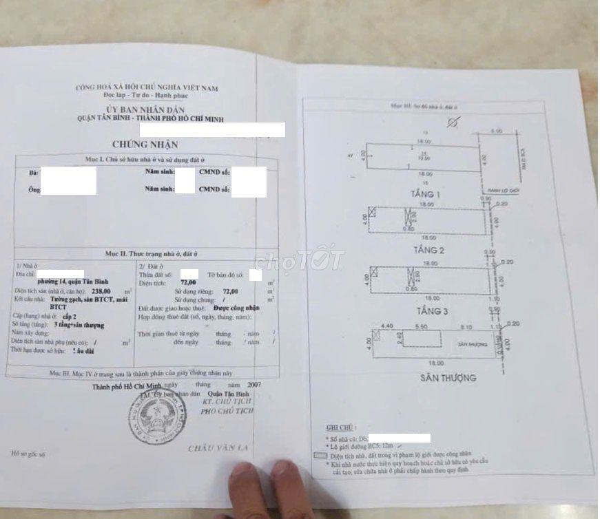 Bán Nhà Bàu Cát 5 Tân Bình - Mặt tiền - Khu Dân Trí Cao