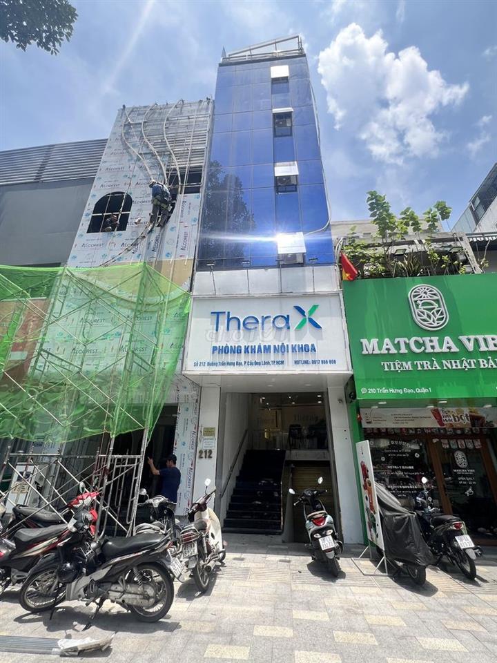 CHO THUÊ NHÀ MẶT TIỀN 212 TRẦN HƯNG ĐẠO, THANG MÁY TỪNG TẦNG