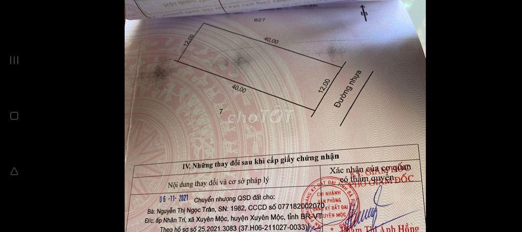 Bán đất khu đường bàn cờ xã Xuyên Mộc 