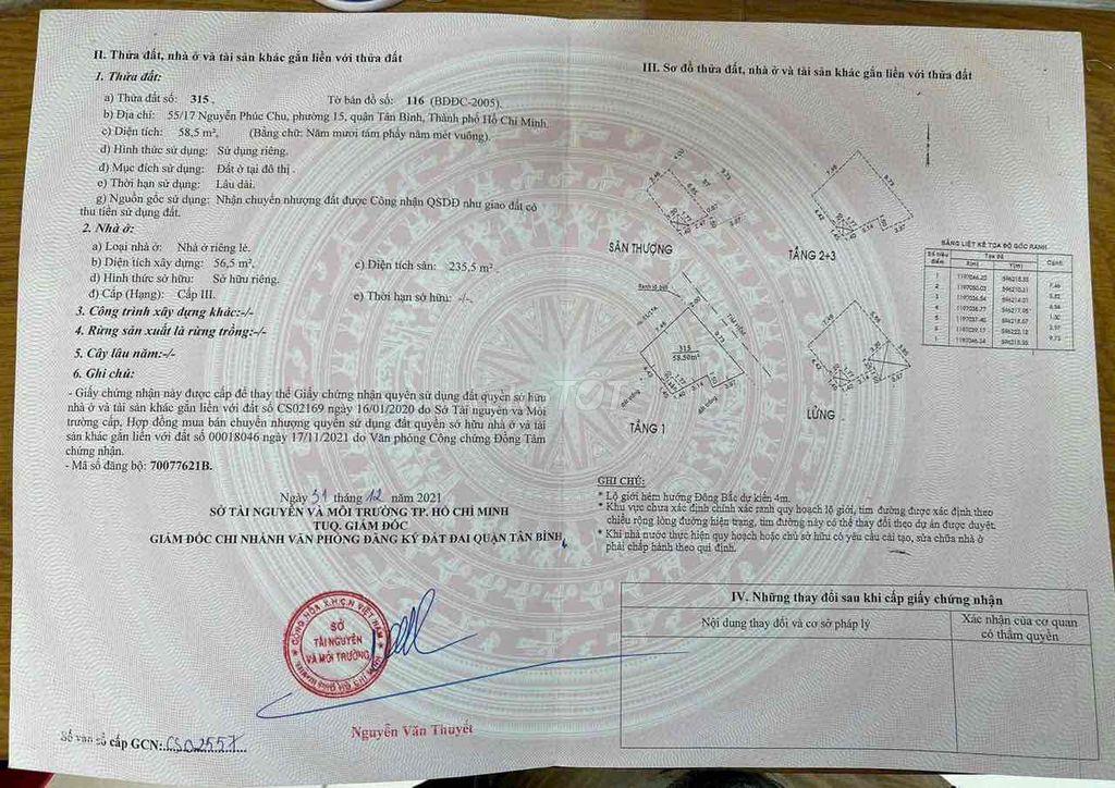 CHÍNH CHỦ BÁN NHÀ LIỀN KỀ P15 TÂN BÌNH NGON TRONG TẦM GIÁ