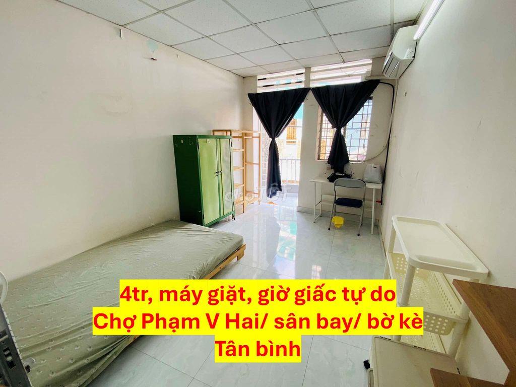 Cho thuê phòng ban công, máy lạnh,máy giặt gần PVhai, sân bay, bờ kè