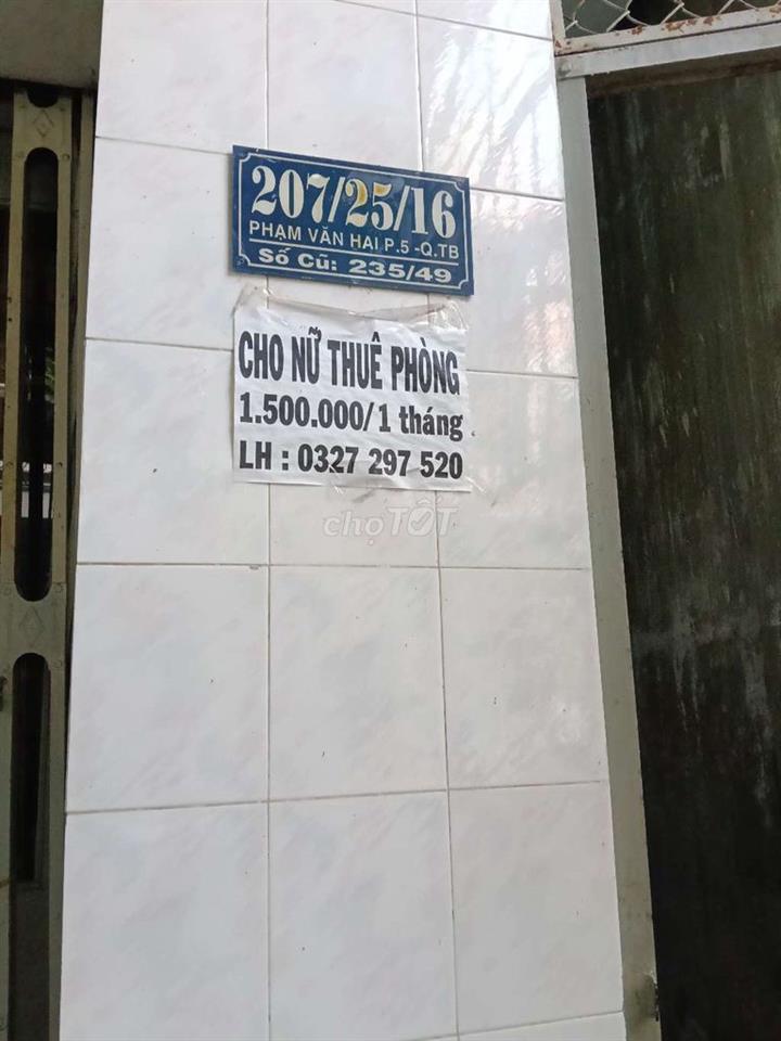 cho nữ thuê nhà trọ