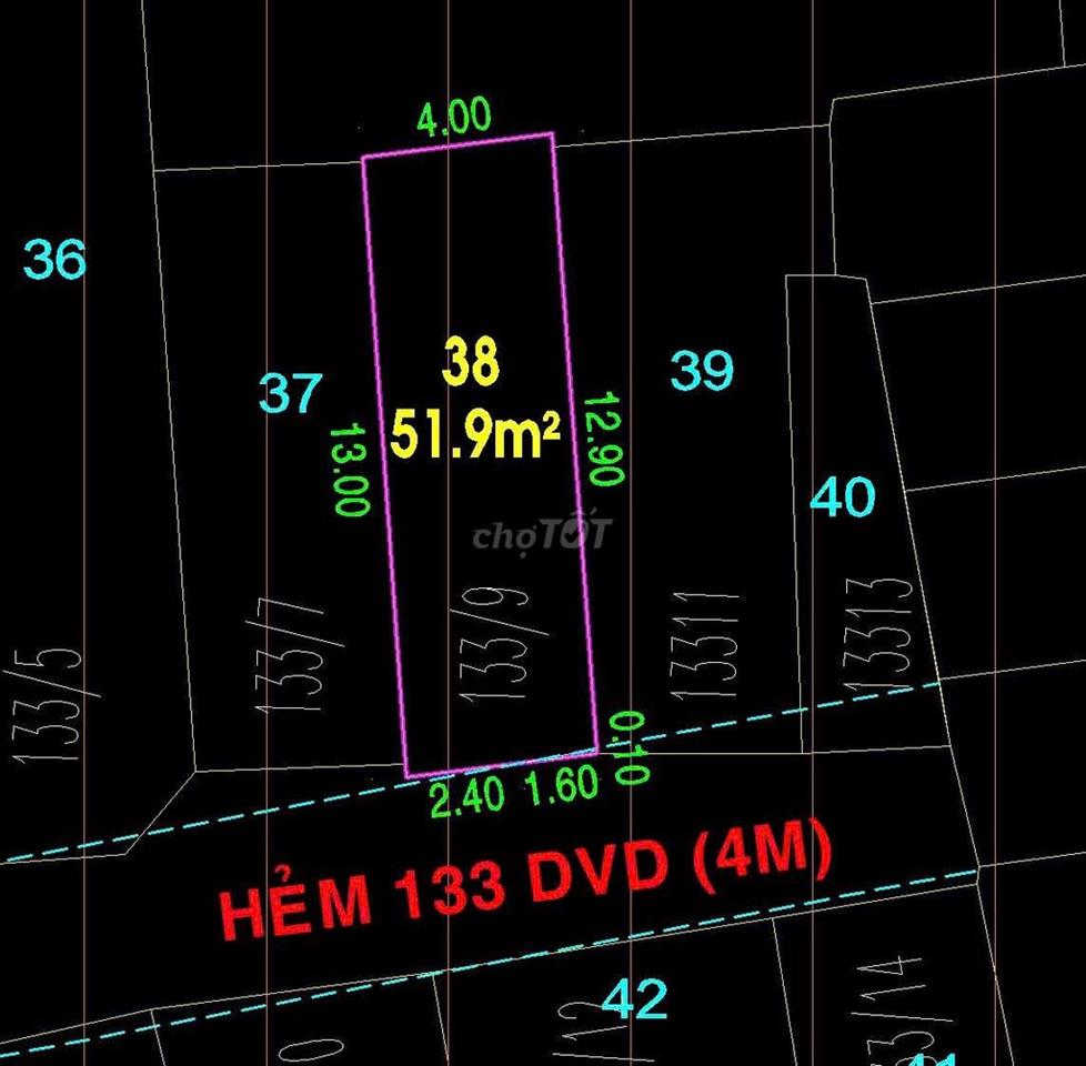 Bán nhà Chính chủ 52m2 Giá 4.55 tỷ  hẻm xe hơi