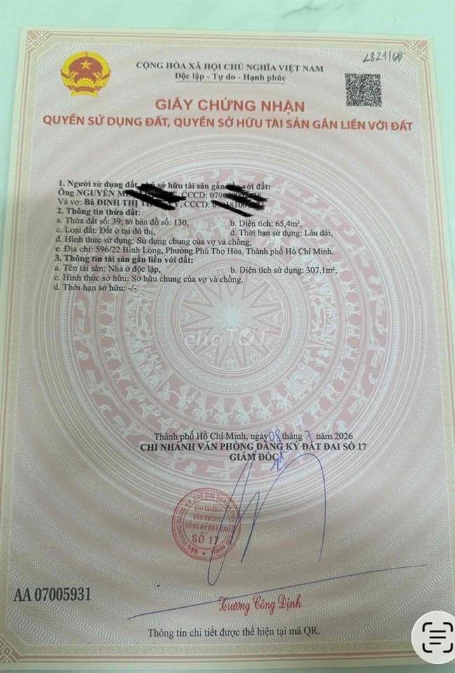 Cần Bán Đường Bình Long