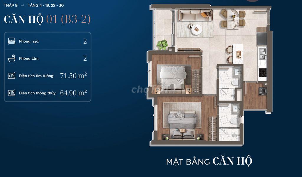 2PN The Privé | Căn 2PN giá hợp lý nhất dự án |  HLTS 5 năm & CK 500tr