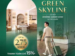 Green Skyline bán 2PN2WC 66m2 view Đông Nam bàn giao full nội thất