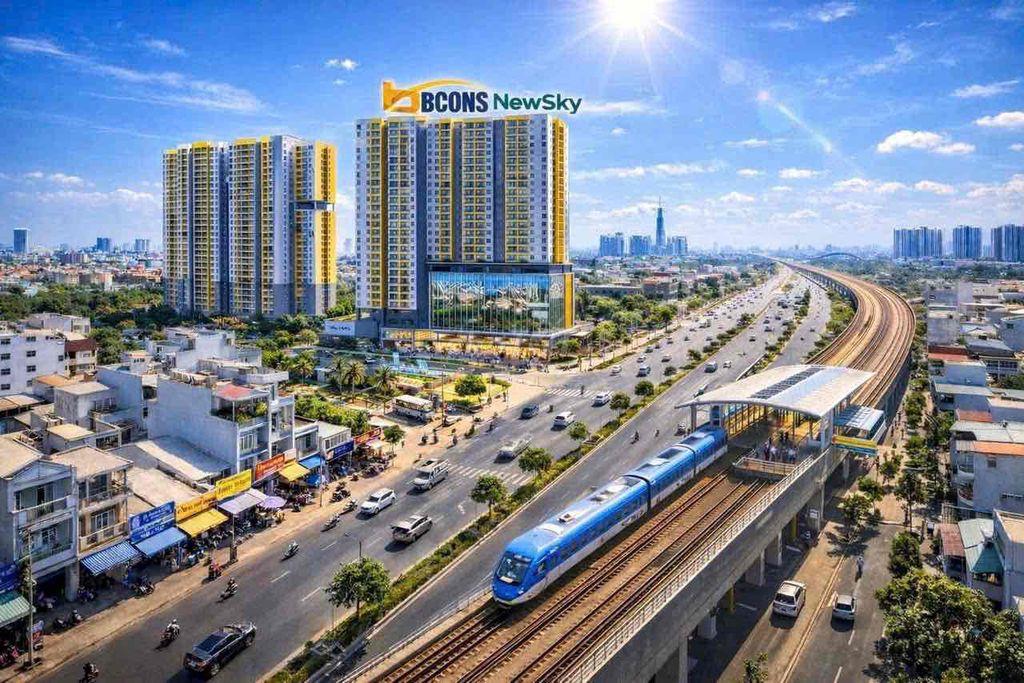 BÁN CĂN 2PN BCONS NEW SKY MẶT TIỀN QUỐC LỘ 13 GẦN AEON, NGUYỄN KIM