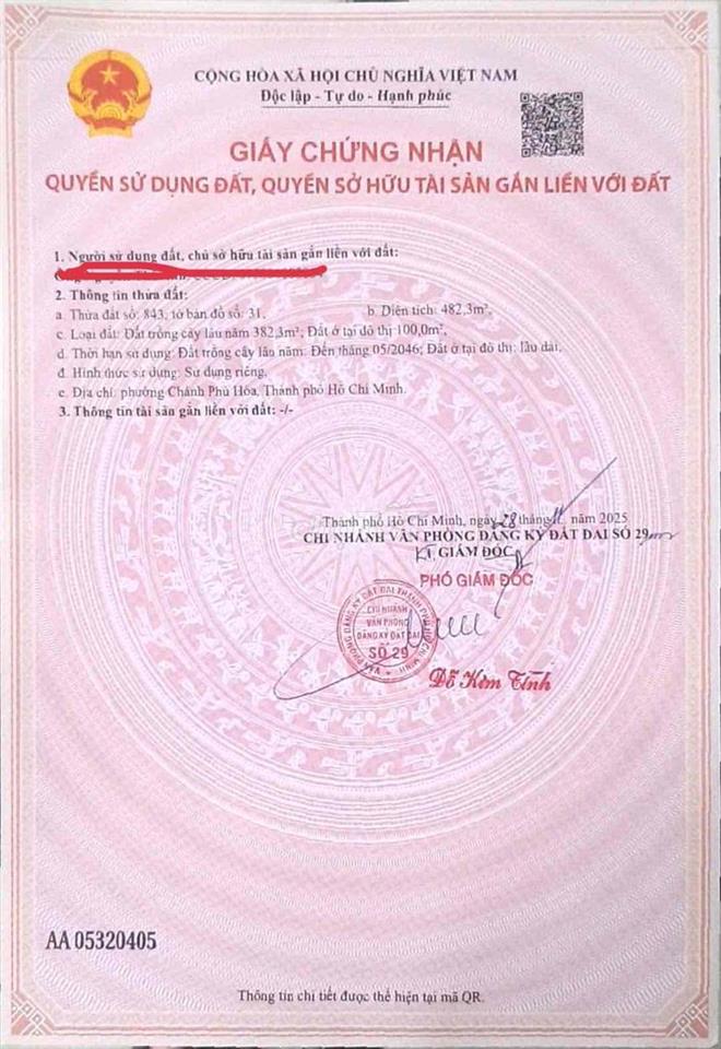 Đất chính chủ, Bến Cát - Bình Dương, thổ cư 100m2