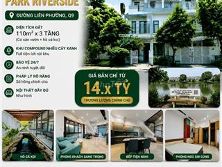 BT MINI PARK RIVERSIDE FULL NT - SÂN VƯỜN HỒ CÁ KOI - 4PN 4WC - 3 TẦNG