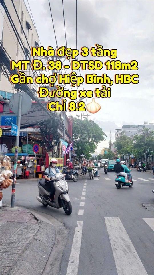 💥Giảm 300tr| B.á.n gấp nhà mặt tiền Đ.38|Gần chợ Hiệp Bình| DTSD 118m2