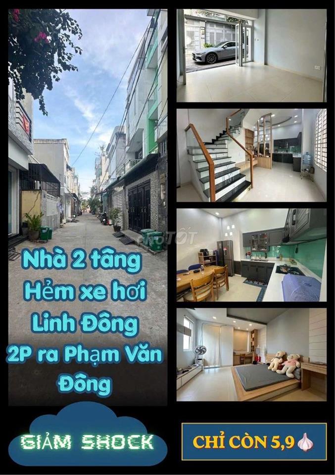 TỔNG GIẢM 1🧄 | Chỉ còn 5,9🧄 | Nhà đẹp Linh Đông | HXH | 2p ra PVD