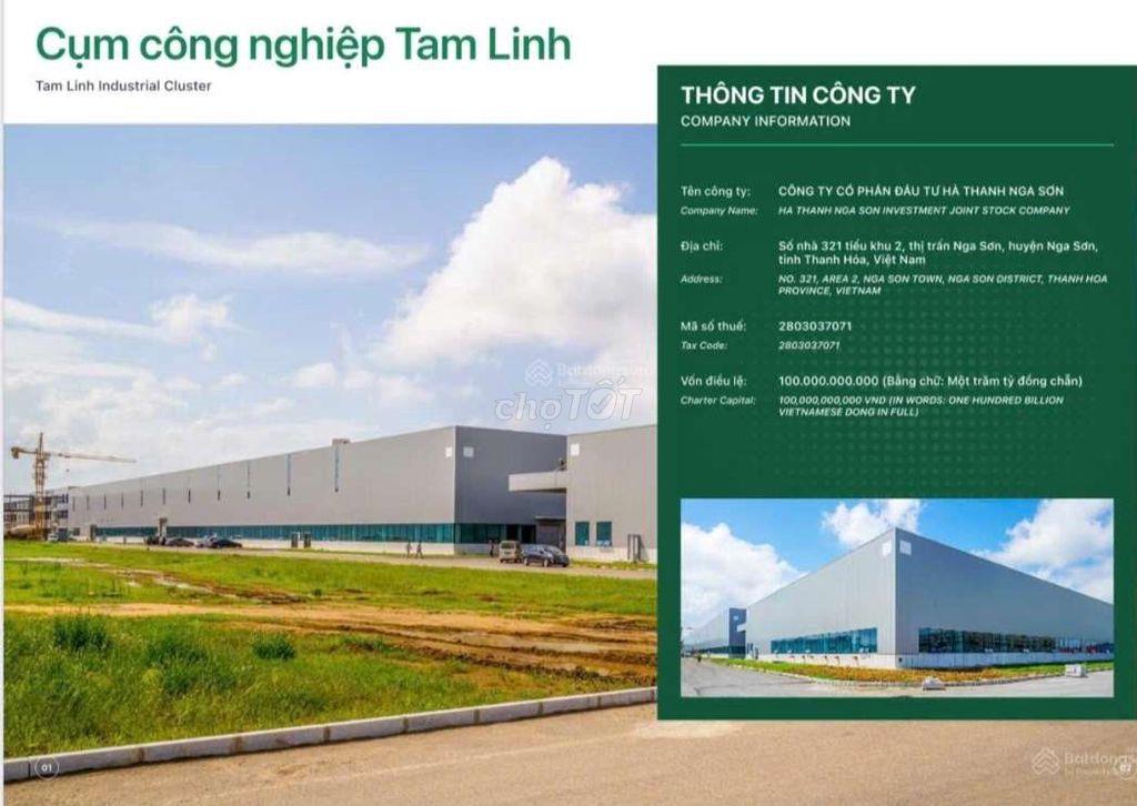 B.án lô đất phân lô vỉa hè,  kd đỉnh,  cổng kcn Tam Linh Nga Sơn 100m2