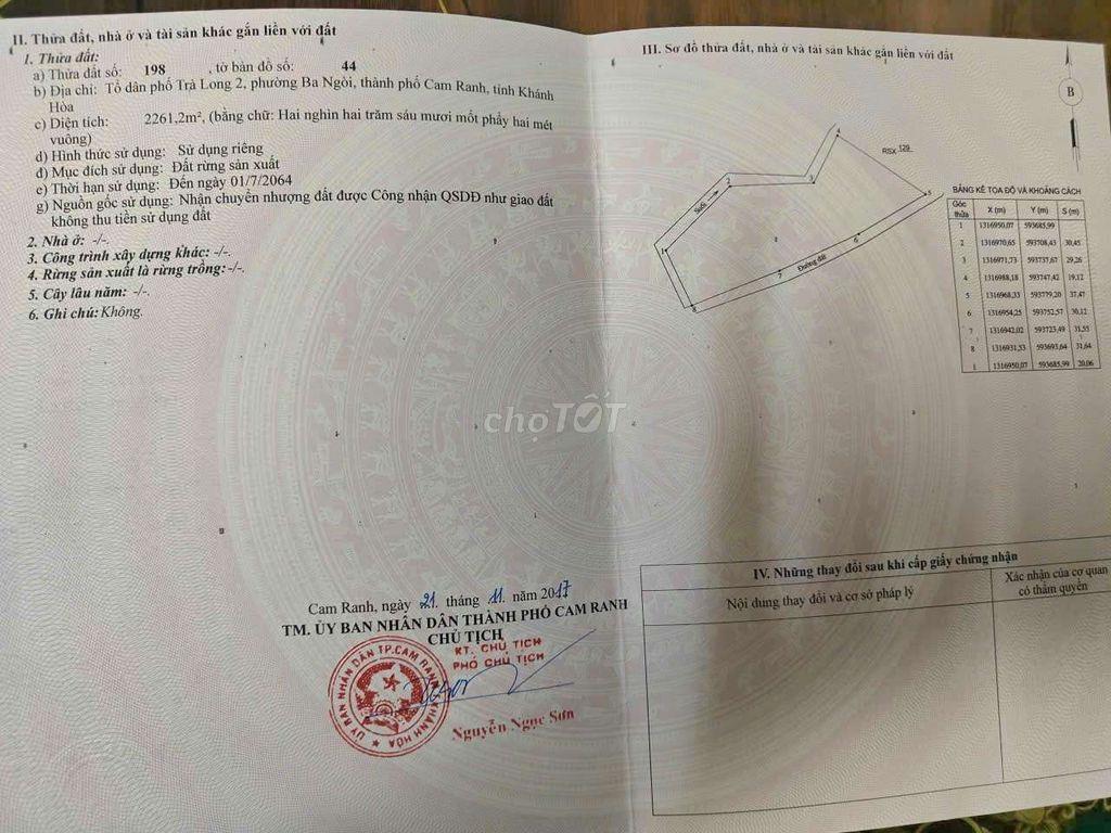 (Cách QL1A 800m-đối diện khu 2 Đô thị Vin)2,2 ha đất CLN P.Ba Ngòi