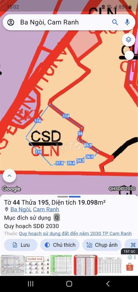 (Cách QL1A 800m-đối diện khu 2 Đô thị Vin)2,2 ha đất CLN P.Ba Ngòi
