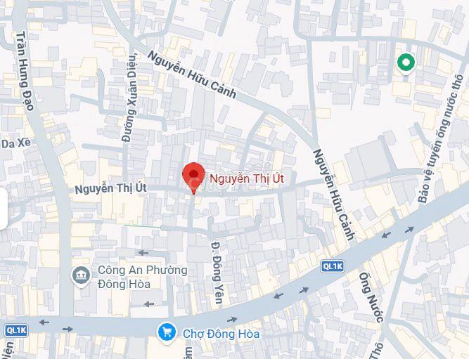 bán đất 79m2 mặt tiền Nguyễn Thị Út, phường Đông Hòa, 4,95tỷ