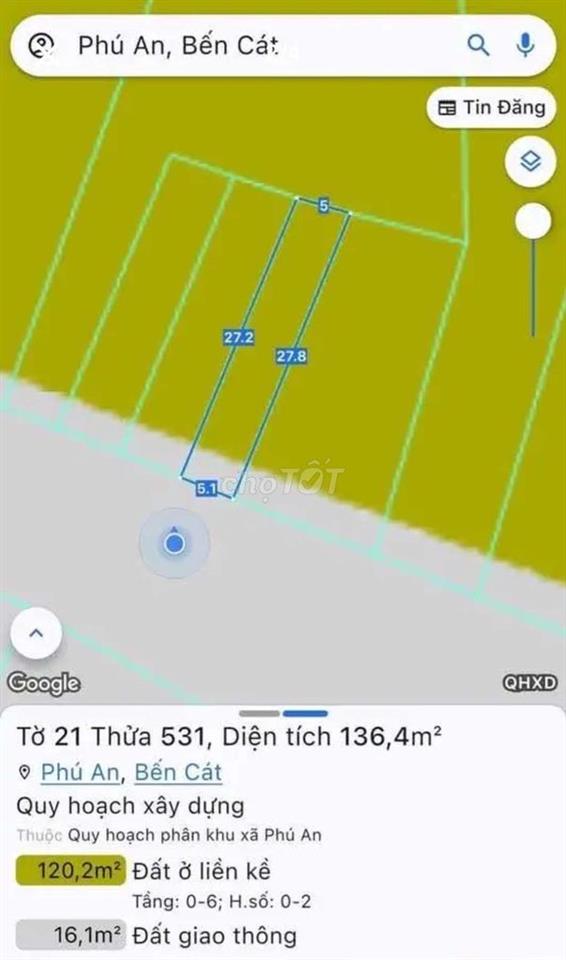 Bán đất Phú An, Bến Cát, Bình Dương