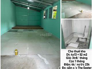 cho thuê kho 52m2 gần chung cư 6B Phạm Hùng, Bình Hưng, tphcm