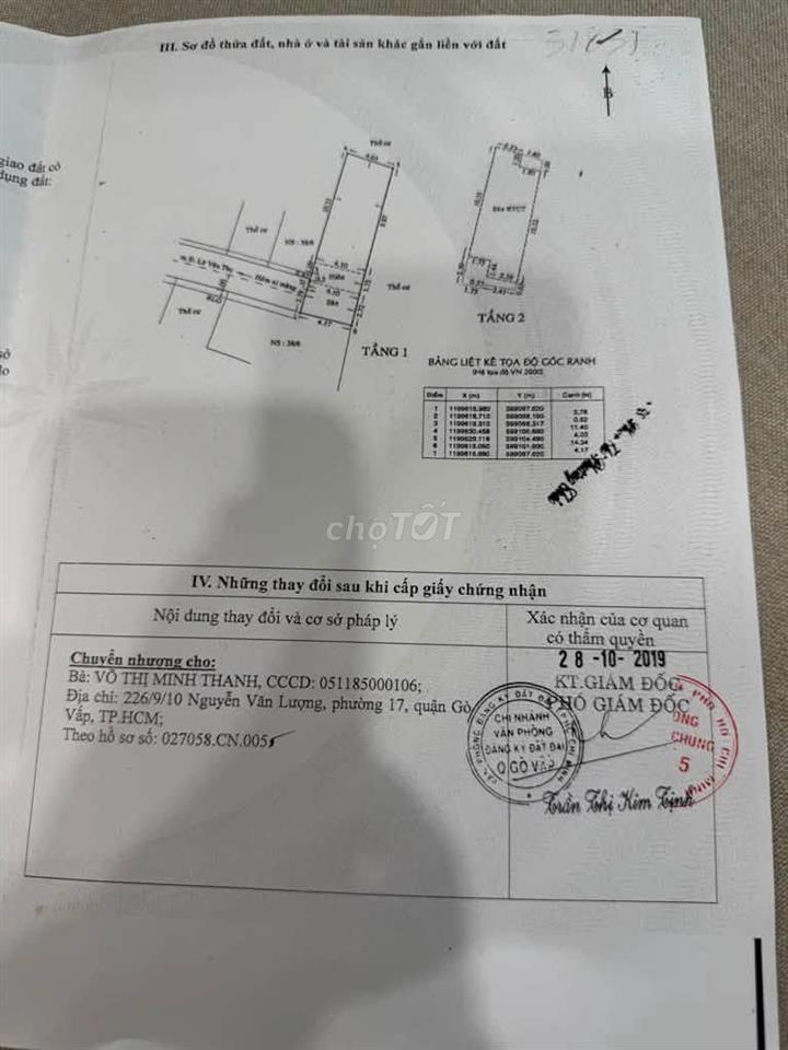 Nhà hẻm cụt 60m2, 1 trệt 1 lầu gần Lotte Mart