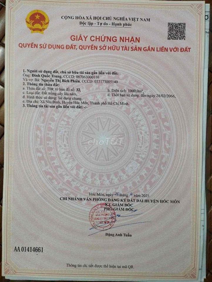 Đất nhị bình hóc môn