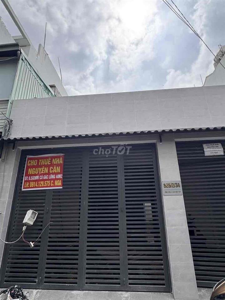 cho thuê nhà nguyên căn diện tích 6,5 *20 gác 40m2 , mới xây xong