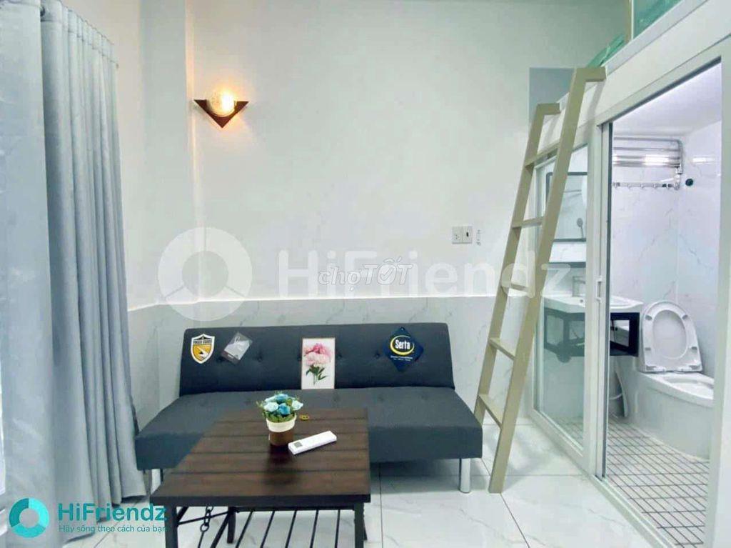 Phòng trọ cóc gác đầy đủ nội thất cửa sổ trời thoáng mát