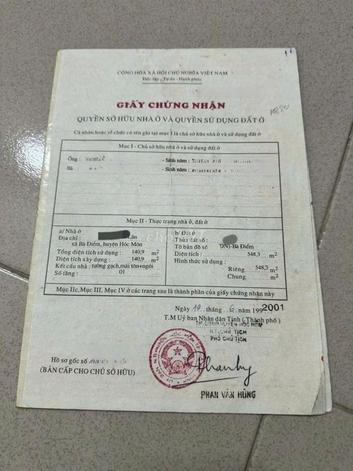 BÁN 611M2 THỔ CƯ MẶT TIỀN ĐƯỜNG PHAN VĂN ĐỐI - HCM