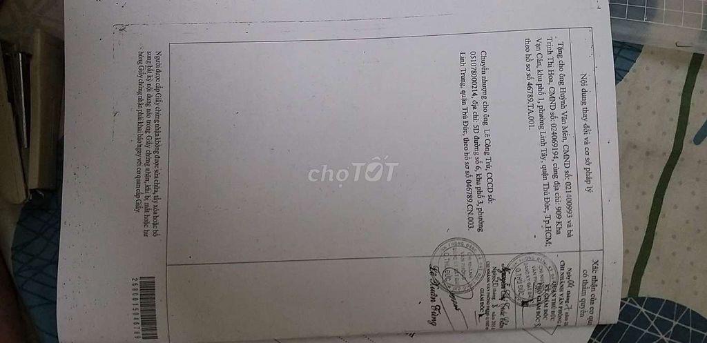 chính chủ bán đất tại Linh Trung Thủ Đức