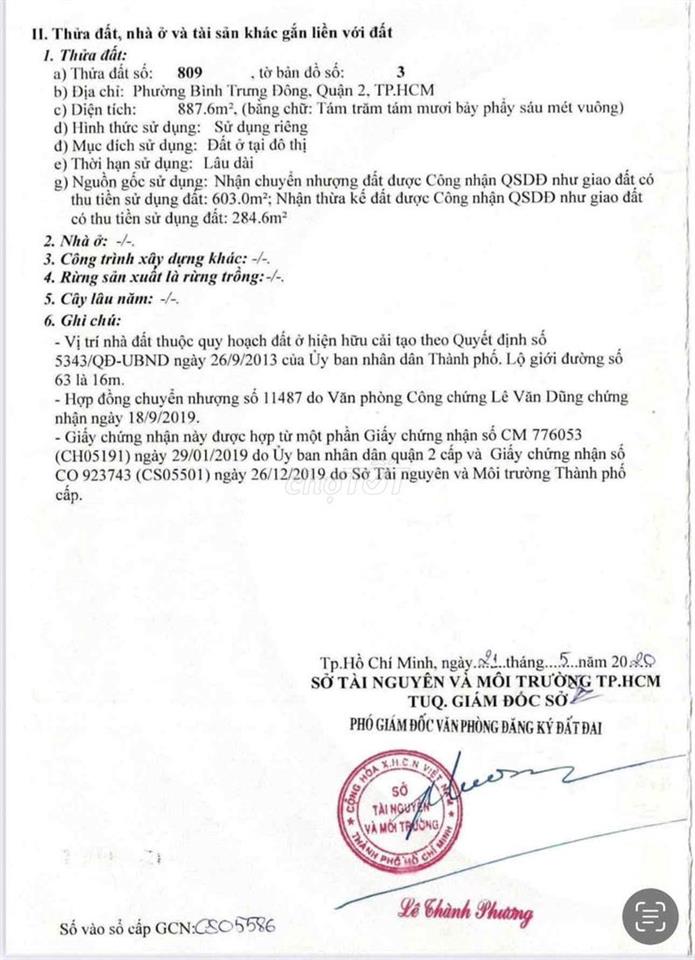 Bán 888m2 đất cạnh tiểu học Nguyễn Văn Trỗi, Q2