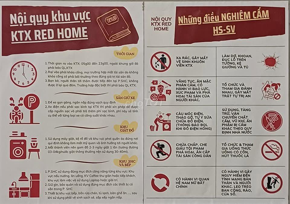 KTX Cao Cấp RED HOME Linh Xuân - Gần Làng Đại Học, Chỉ 1Tr/Tháng