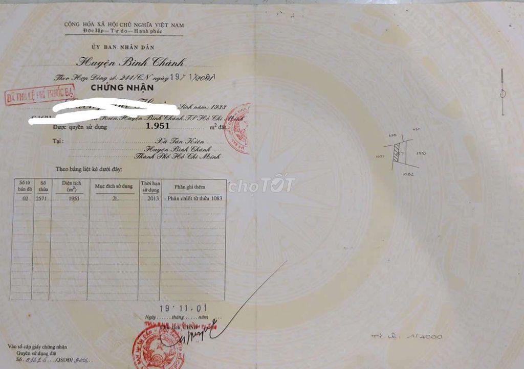 BÁN ĐẤT TRỒNG CÂY LÂU NĂM XÃ TÂN NHỰT ( TÂN KIÊN-BÌNH CHÁNH)
