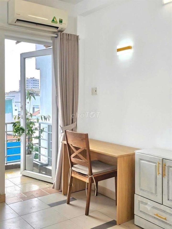 Cho thuê Studio Nơ Trang Long, Bình Thạnh, ban công, full nội thất