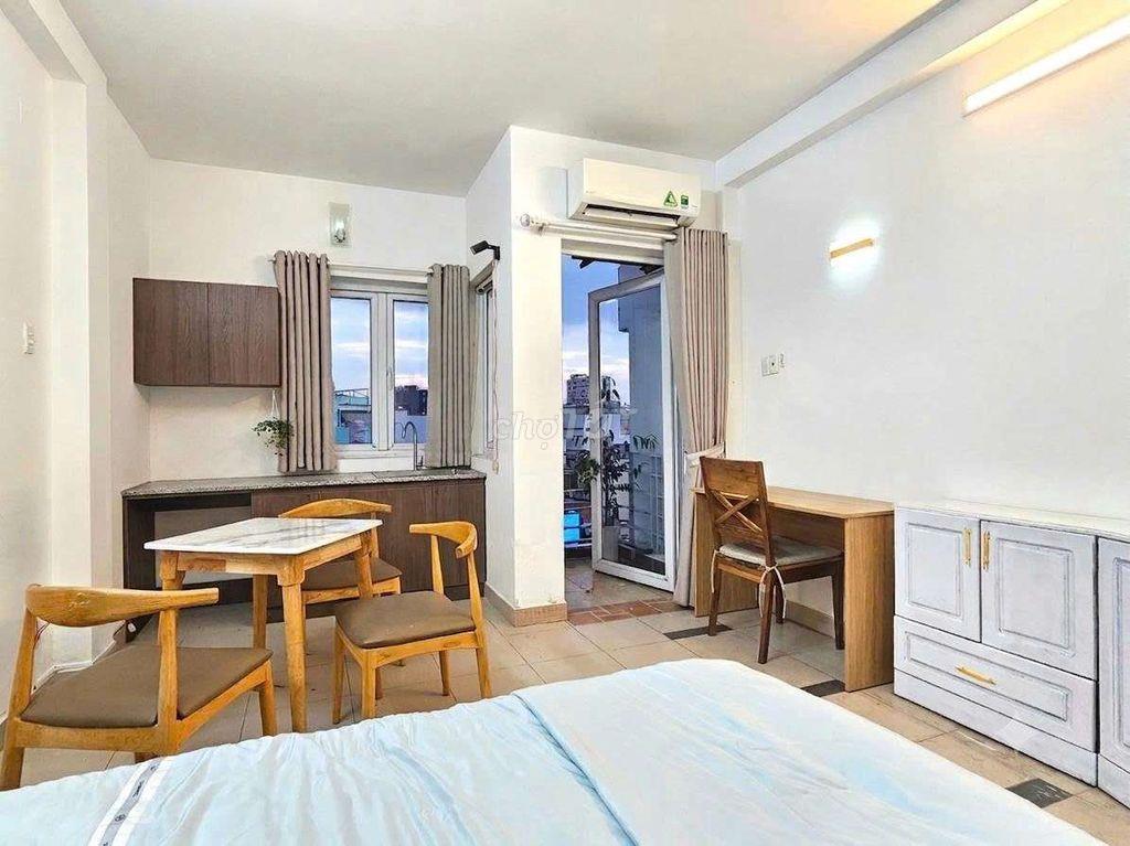 Cho thuê Studio Nơ Trang Long, Bình Thạnh, ban công, full nội thất