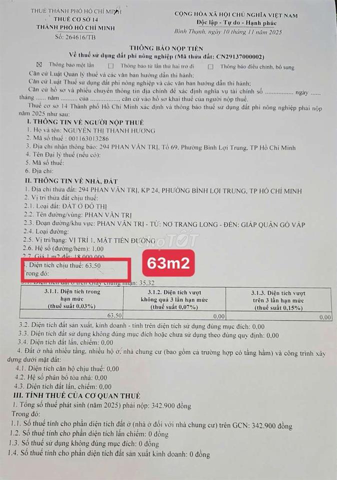 MẶT TIỀN PHAN VĂN TRỊ – BÌNH THẠNH 🔥 chỉ 10 Tỷ làm Văn Phòng