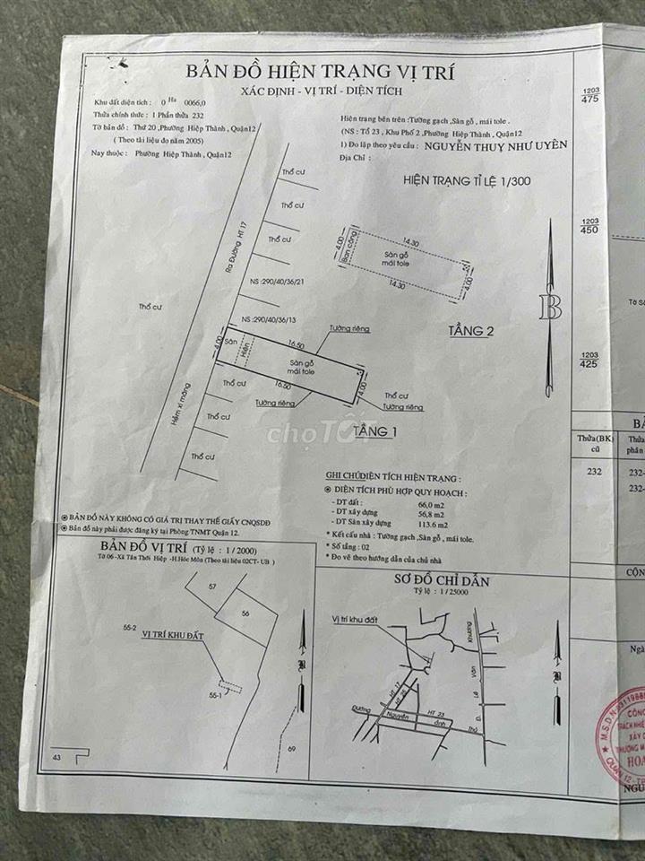 BÁN NHÀ ĐẤT QUẬN 12 3 TỶ