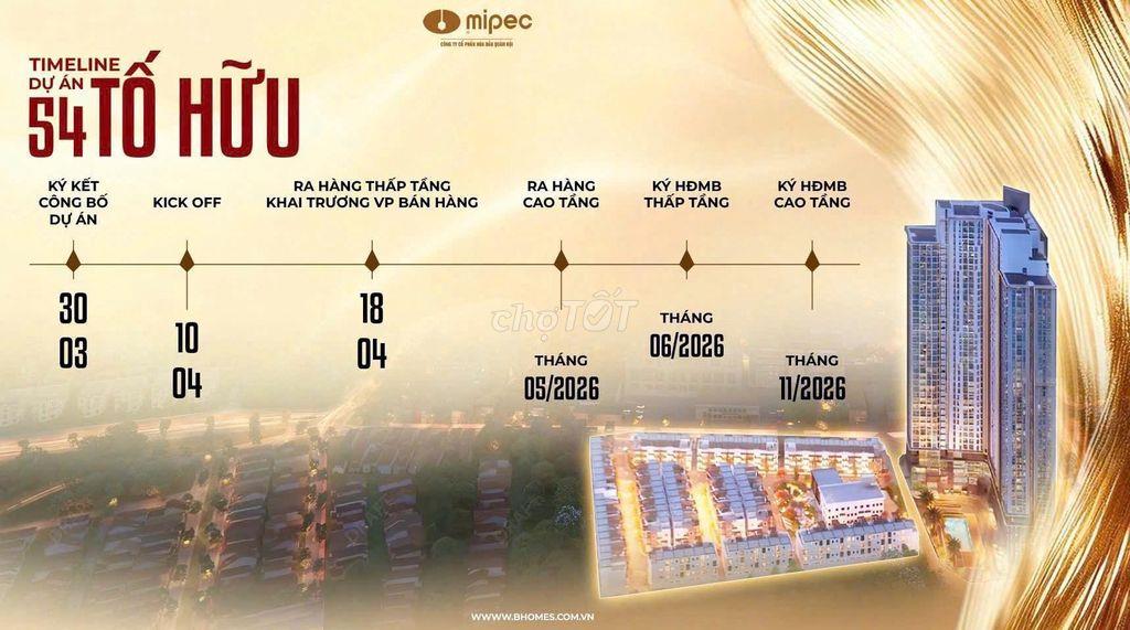 Bán chung cư MIPEC 54 Tố Hữu 2 ngủ - 68m2- ô tô - 8,2 tỷ