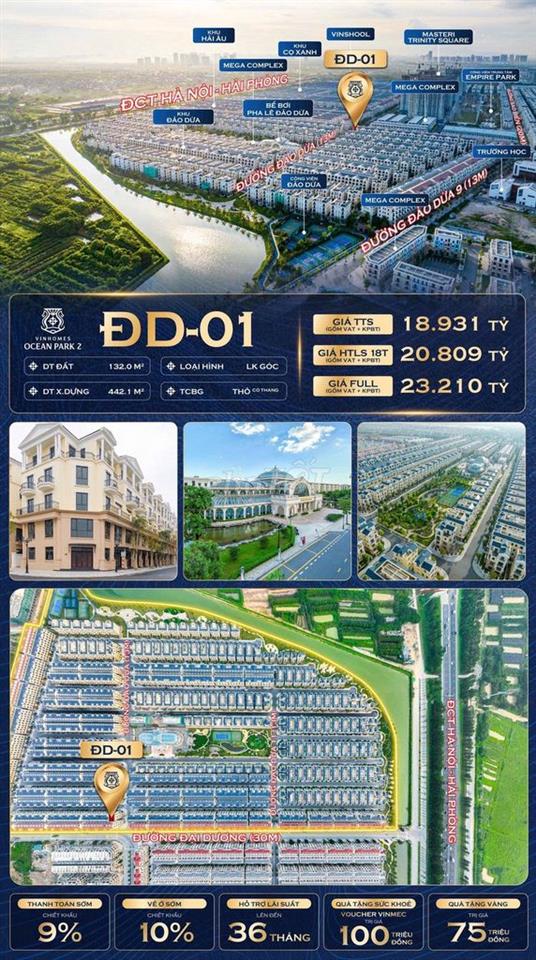 NHỈNH 13 TỶ PHÂN KHU COMPOUND KHÉP KÍN ĐẢO DỪA 132M2