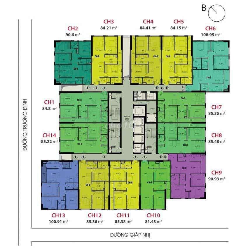 bán căn chung cư 2 ngủ số 1 giáp nhị