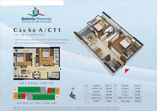 Căn hộ chung cư tòa CT1 gelexia riverside Hoàng Mai 73,3m 2 ngủ
