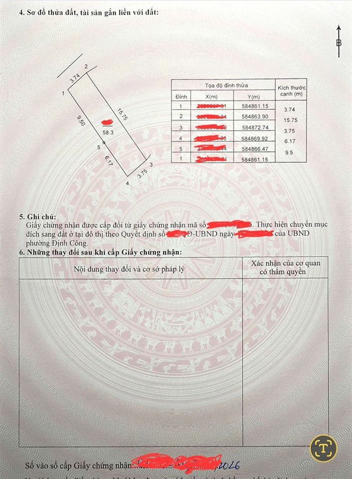 Bán đất thổ cư ngõ 192 đường Kim Giang, Hà Nội