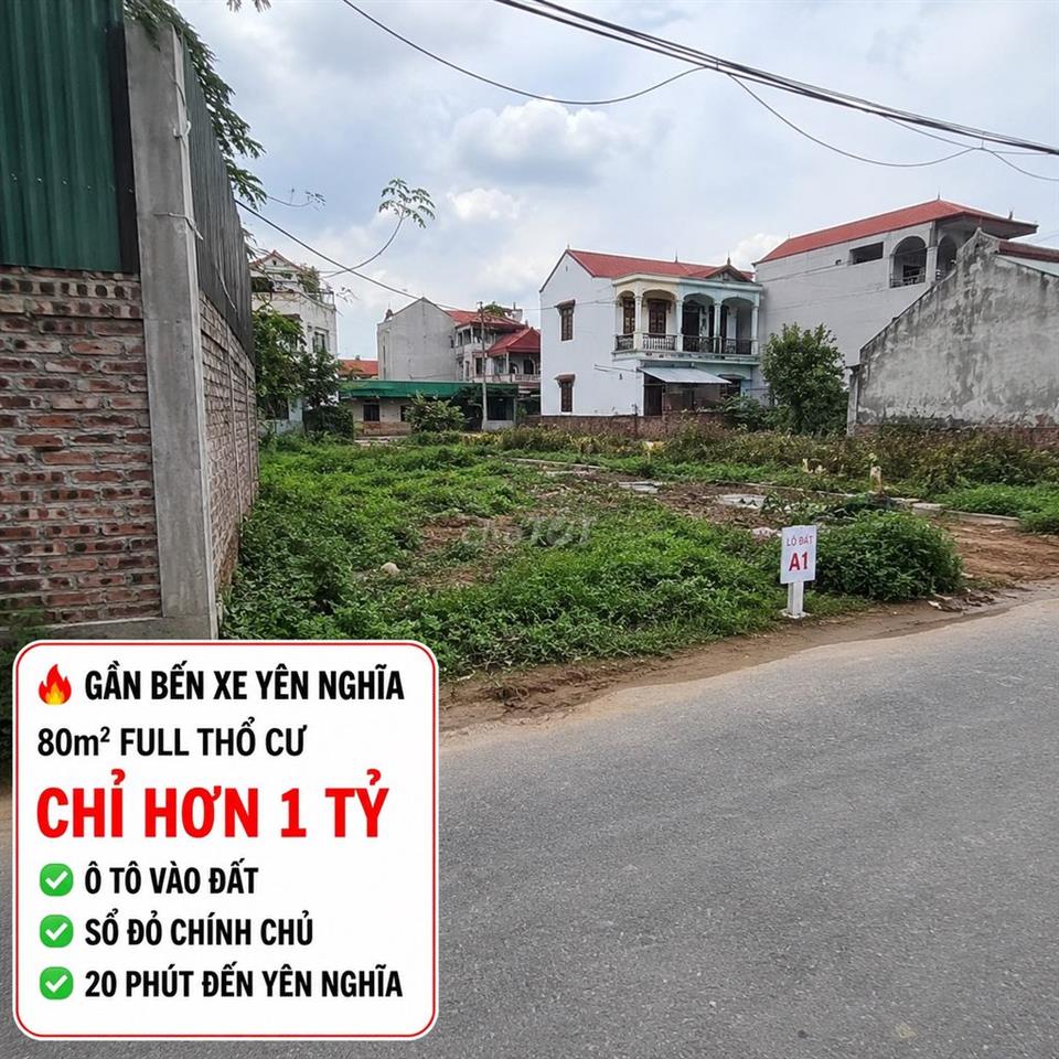 🔥 Đất Đồng Tâm, Hà Nội 80m² Full Thổ Cư - Ô Tô Vào Đất - Chỉ Hơn 1 Tỷ