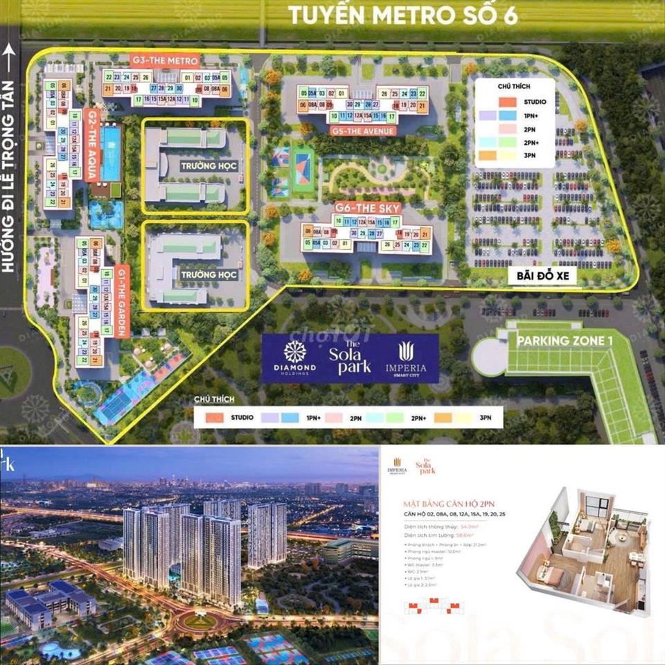 Bán căn 3 ngủ 75m tòa Sola park giá 5,050 tỷ, nhận nhà mới tinh
