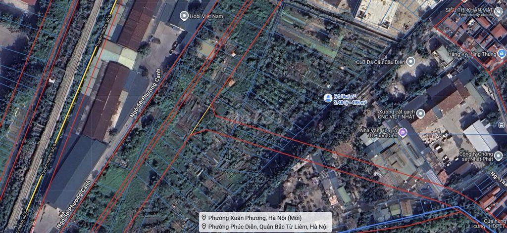 Bán nhanh đất NN 495m² Xuân Phương, Nam Từ Liêm – 5tr/m²