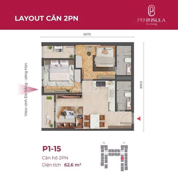 Chỉ Cần 2.x Tỷ Sở Hữu Căn Hộ Căn Hộ Cao Cấp Trực Diện Sông Hàn