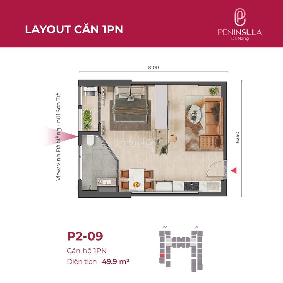 GIÁ CỰC TỐT! SIÊU PHẨM CĂN 1PN TẦNG CAO - VIEW SÔNG, THUẬN PHƯỚC
