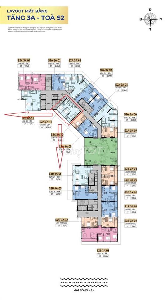CẦN CẮT LỖ CĂN 2PN TÒA S2A HƯỚNG SÔNG SIÊU RẺ SUN SYMPHONY RESIDENCE