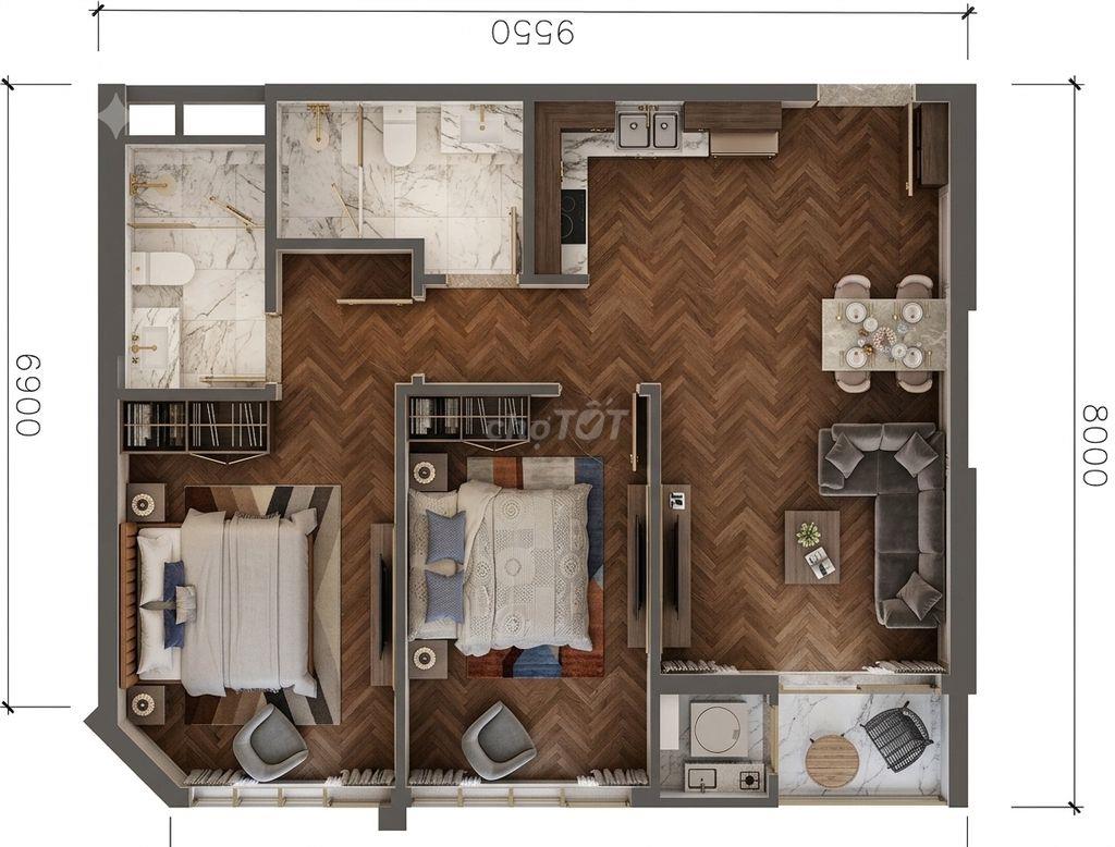 CẦN CẮT LỖ CĂN 2PN TÒA S2A HƯỚNG SÔNG SIÊU RẺ SUN SYMPHONY RESIDENCE