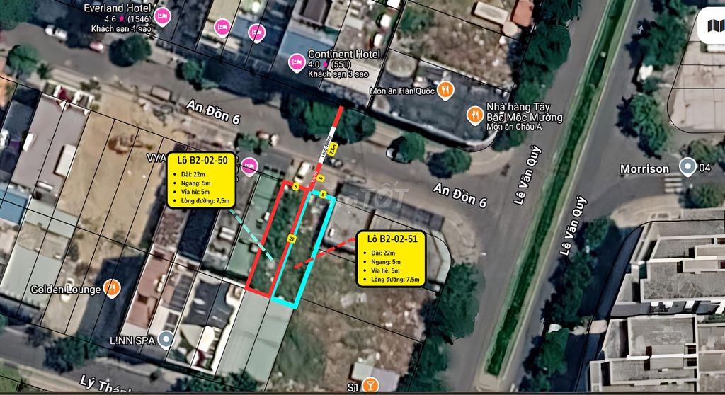2 LÔ LK ĐẤT BIỂN AN ĐỒN 6 – 220M² NGANG 10M, CÁCH BIỂN KHOẢNG 1KM